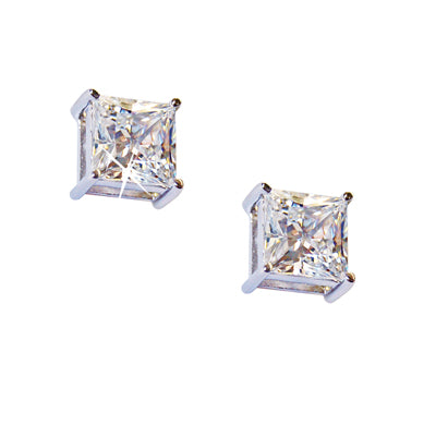 Diamondess 4 tcw CZ Princess Stud Earrings | 
Style: 433060028002