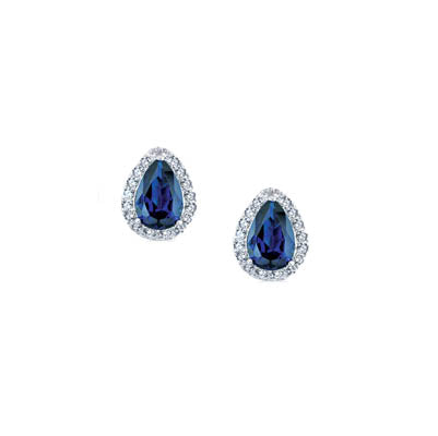 Sapphire CZ with Pave, Stud Earrings | 
Style: 411060094012