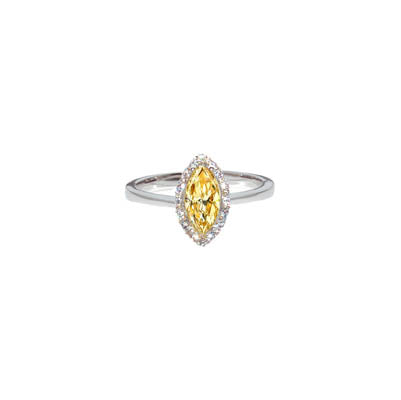 Canary CZ with Pave, Ring | 
Style: 411070003080