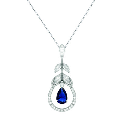Diamondess Saph CZ Open Drop Necklace | 
Style: 433021332715