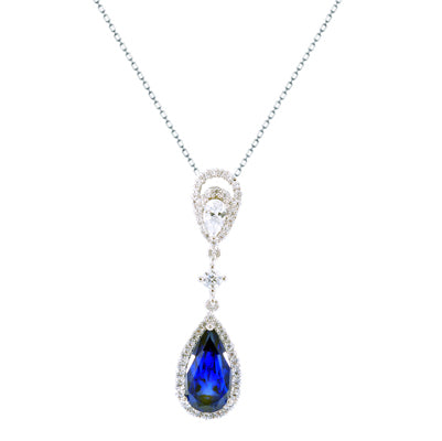 Diamondess Saph CZ Drop Necklace | 
Style: 433021358114