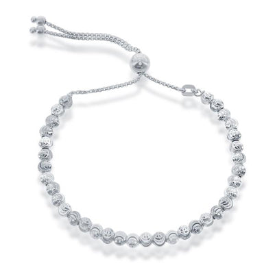 Sterling Silver "Moon" Cut Beaded Bracelet | 
Style: 413031412439