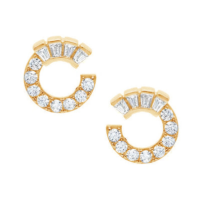Diamondess Open Circle Baguette CZ Earrings | 
Style: 444061265480