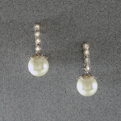 Pearl & CZ Earrings | 
425061747963