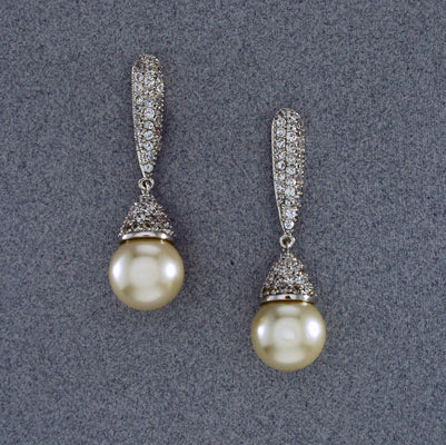 Pearl & CZ Earrings | 
425061749987