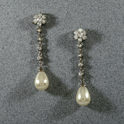 Pearl & CZ Earrings | 
425061750994