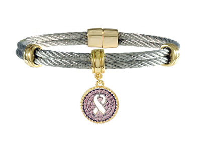 Pink Ribbon Cable Bracelet | 
Style: 411032305944