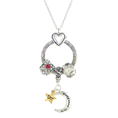Moon & Back Charm Necklace | 
Style: 411023872733