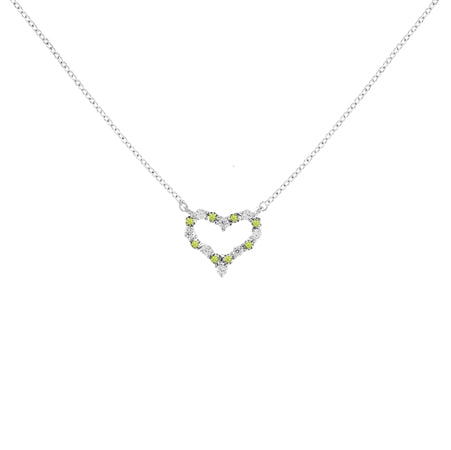 Sterling Peridot CZ Heart Necklace | 
Style: 413023573008