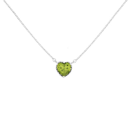 Sterling Peridot Heart CZ Necklace | 
Style: 413023574015