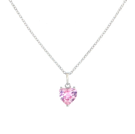 Sterling Pink CZ Heart Necklace | 
Style: 413023579060