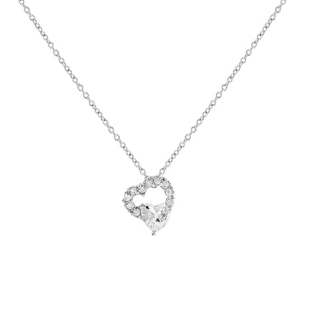 Sterling CZ Heart Necklace | 
Style: 413023580077