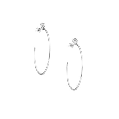 Sterling Silver CZ Hoop Earring | 
Style: 413063560872