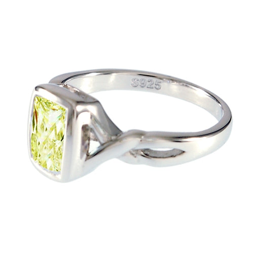 Sterling Silver Apple Green CZ Ring | 
Style: 413074113379