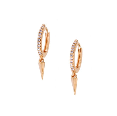 Pave Rose Goldtone Huggie Earrings | 
425133937365