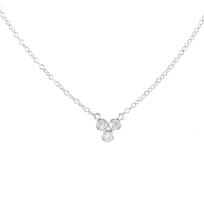 Sterling Silver 3 CZ Necklace | 
Style: 413022683378