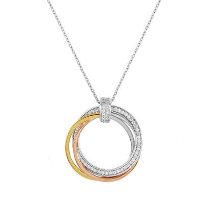 Diamondess Intertwining Rings Necklace | 
Style: 444023303091