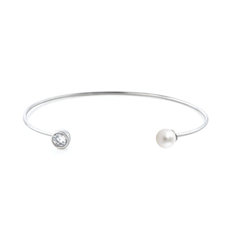 Diamondess Pearl & CZ Cuff Bracelet | 
Style: 444031621629