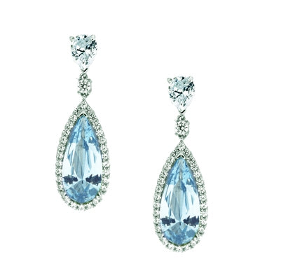 Diamondess Aqua Blue CZ Drop Earrings | 
Style: 444063367749