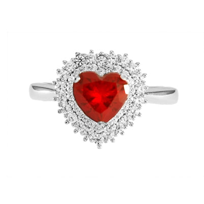 Diamondess Ruby Heart CZ Ring | 
Style: 444073397000