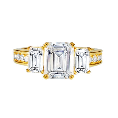 Diamondess 3 Emerald Cut CZ Ring | 
Style: 444073429000