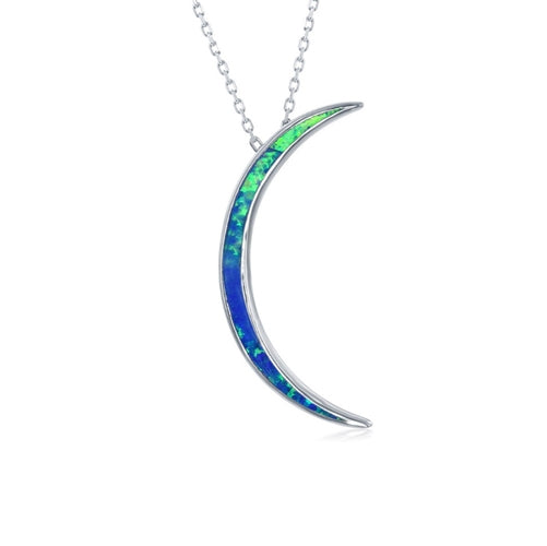 Sterling Blue Opal Inlay Necklace |  Style: 446021879088