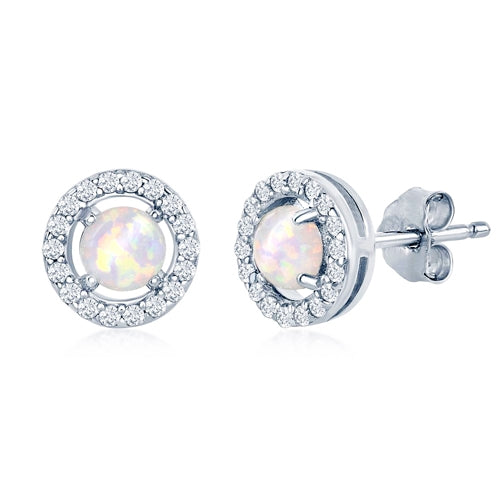 Sterling White Opal Stud Earring | 
Style: 446062862638