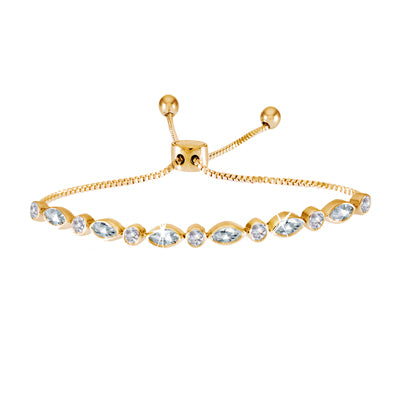 Pullchain CZ Tennis Bracelet, Goldtone | 
Style: 411032486349