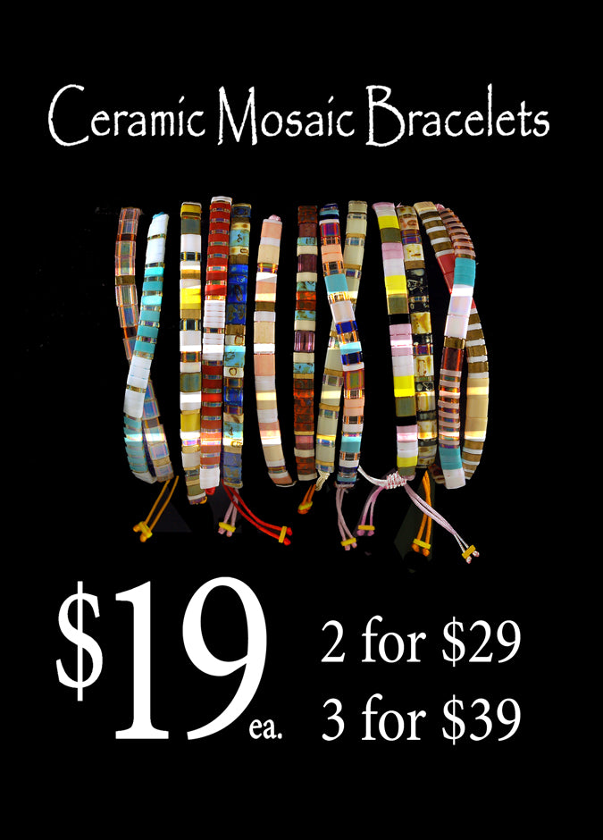 Ceramic Mosaic Pull Bracelets