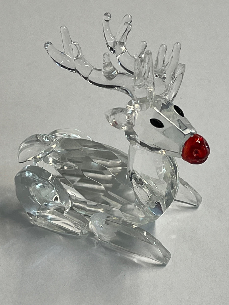 REINDEER RED NOSE CRYSTAL FIGURINE | Style: 3207-1013