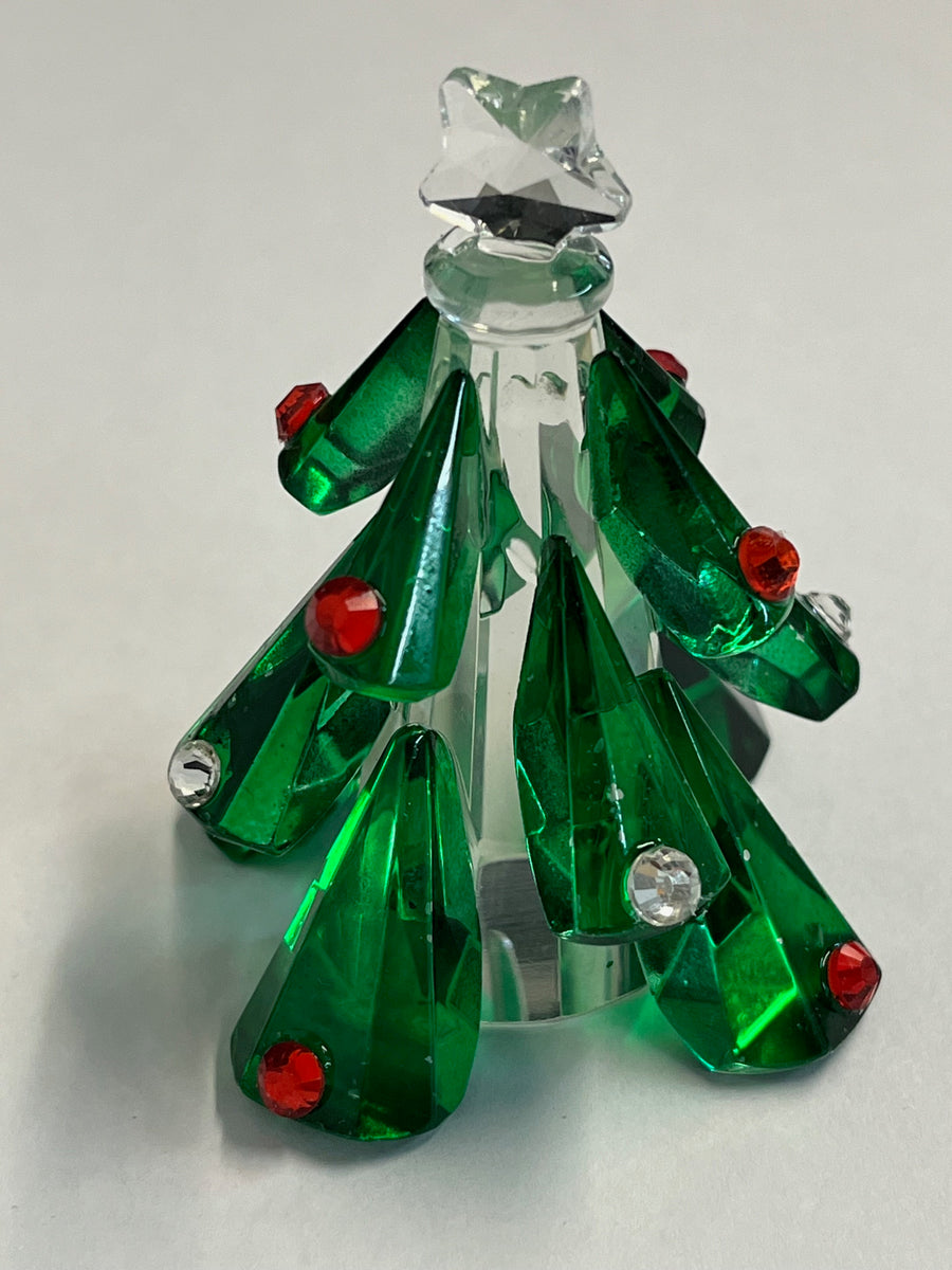 TRUE GREEN TREE CRYSTAL FIGURINE | Style: 3207-1015