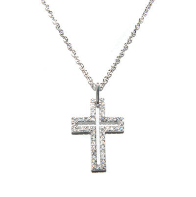 Diamondess Micro Pave CZ Cross Necklace | Style: 433020189002