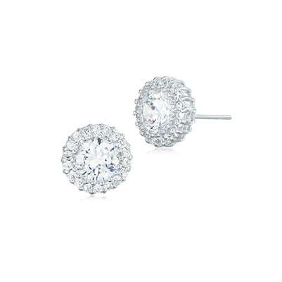Diamondess CZ w/Pave Surround Stud Earrings | Style: 433060016009