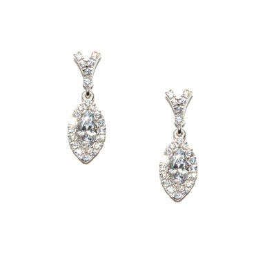 Diamondess CZ w/Pave Surround & Accent Post Earrings | 
Style: 433060217000