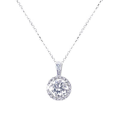Clear CZ with Pave, Necklace | Style: 411020247007