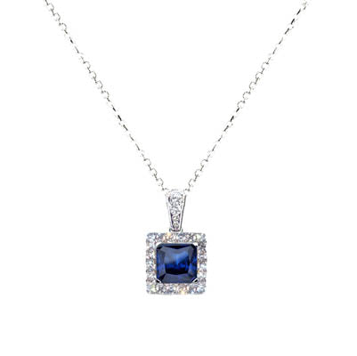 Sapphire CZ with Pave, Necklace | Style: 411020262017