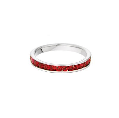 Silvertone & Red CZ Ring | Style: 429042178650