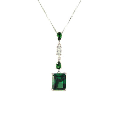 Diamondess Emerald Drop CZ Necklace | Style: 433020160001