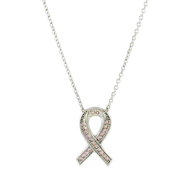 Diamondess CZ Pave Breast Cancer Necklace | 
Style: 433020190008