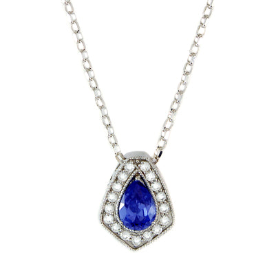 Silvadium Sapphire CZ Necklace, 3.26 ct tw | Style: 438020024007