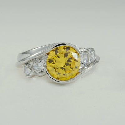 Silvadium Canary Yellow CZ Ring, 2.7 ct tw | Style: 438070030014