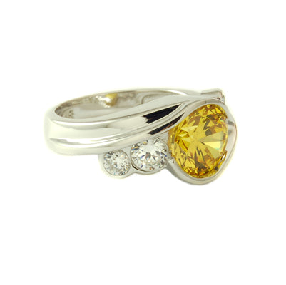 Silvadium Canary Yellow CZ Ring, 2.7 ct tw | Style: 438070030014