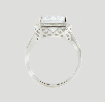 Diamondess Square Cut CZ Ring w/Micro Pave Accents | Style: 433070016020