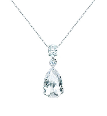 Diamondess Pear Cut CZ Drop Necklace | Style: 433020208000