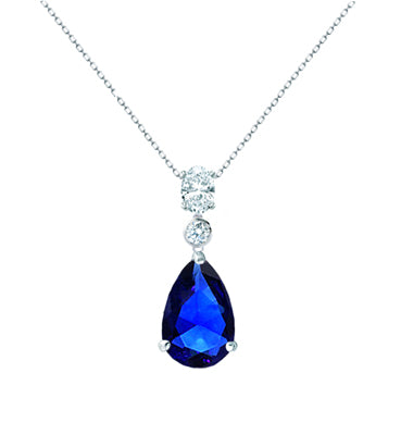 Diamondess Sapphire CZ Drop Necklace | Style: 433020209007