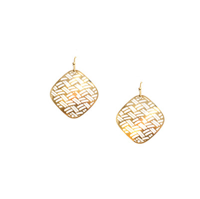 Diamond Shape Filigree Earring, goldtone | Style: 425010297002