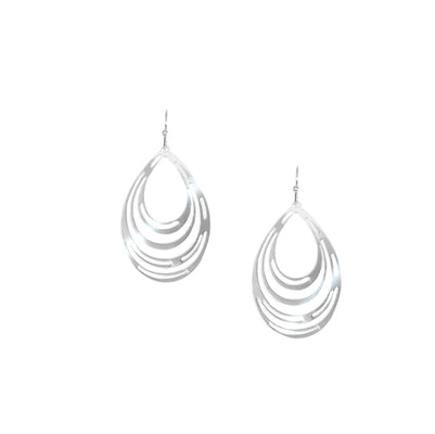 Modern Teardrop Filigree Earring, silvertone | Style: 425020214006