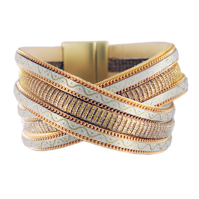 Beige Leatherette Wrap Bracelet | Style: 411031834005 |