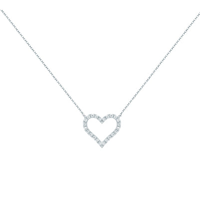 Pave CZ Open Heart Necklace | Style: 413021192466