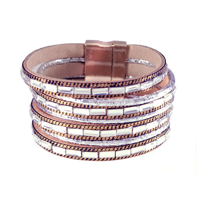 Beige Leatherette Wrap Bracelet | Style: 411032132747